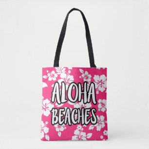 Plages d'Aloha sac fourre-tout Hibiscus rose