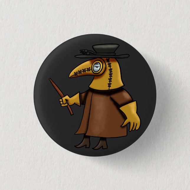 Plague Doctor 1 Inch Round Button (Front)