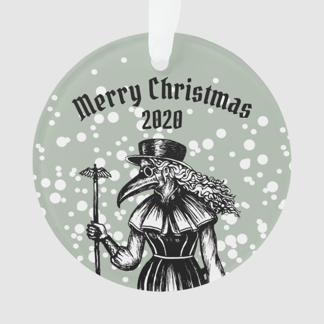 Plague Doctor Christmas Ornament (Front)