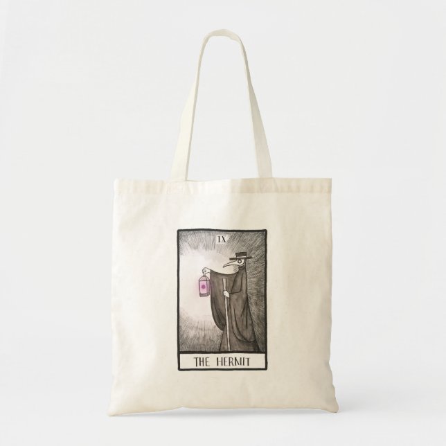 Plague doctor Goth Tarot Art Hermit Lockdown   Tote Bag (Front)