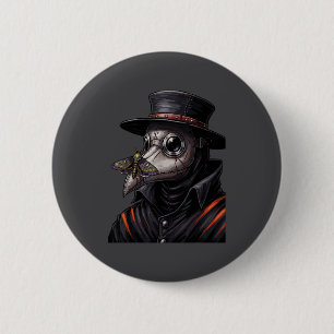 Plague Doctor Gothic Cottagecore Moth Face Mask Oc 2 Inch Round Button