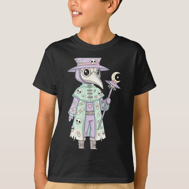 Plague Doctor Gothic Pastel Cute Moth Face Mask Oc T-Shirt (Front)