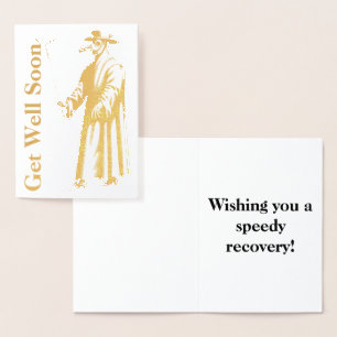 Plague Doctor Medico Della Peste Get Well Foil Card