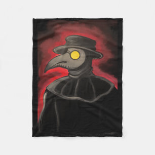 Plague Doctor Painting Sticker  Fleece Blanket