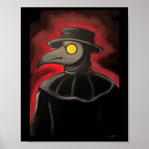 Plague Doctor Painting Sticker Poster