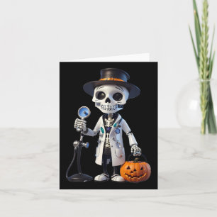 Plague Doctor Skeleton Doctor Halloween Paramedic Card