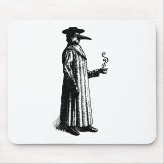 Plague Doctor with a Hot Cuppa Mouse Pad