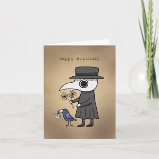 Plague Doctor with Raven Dark Humor Birthday