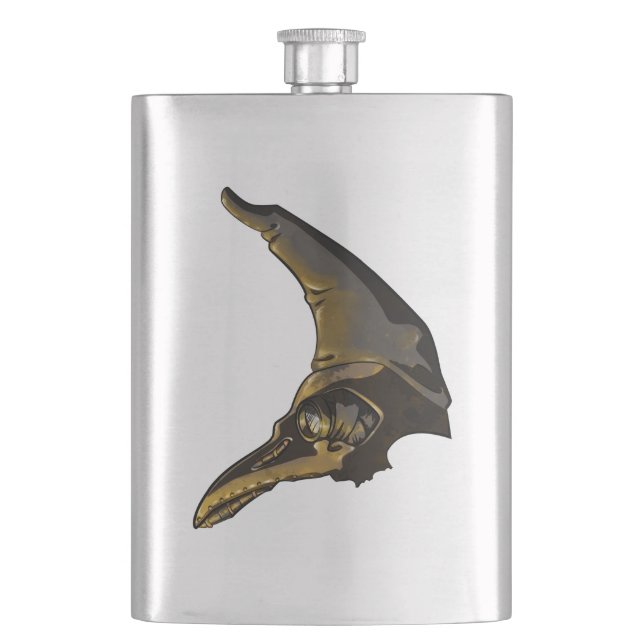 Plague Mask Hip Flask (Front)