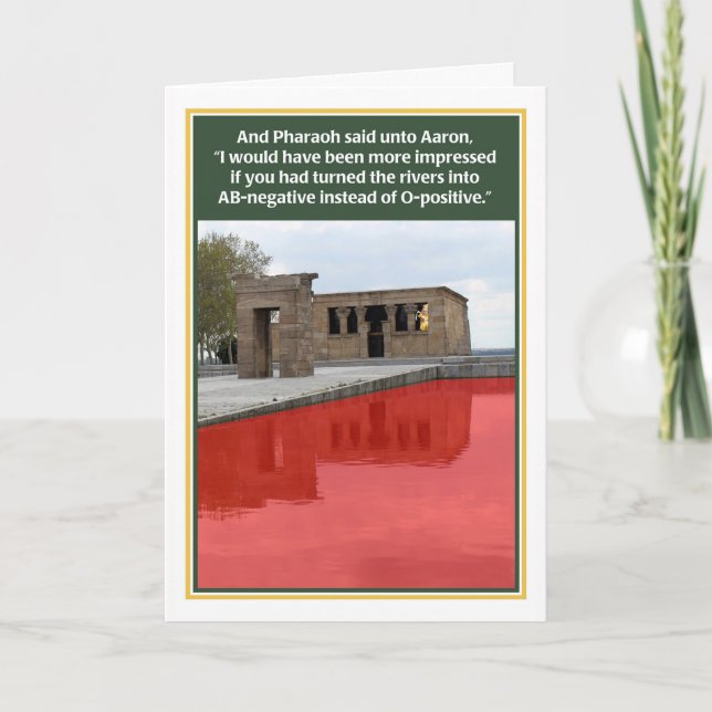 Plague of Blood AB-negative Funny Passover Card (Front)