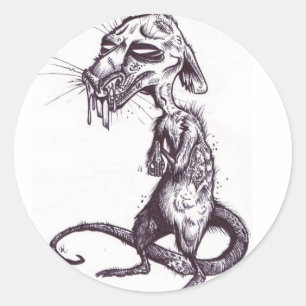 plague rat classic round sticker