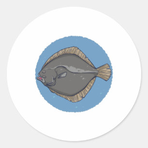 Plaice Fish Classic Round Sticker