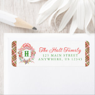 Plaid 12 Days of Christmas Monogram Crest Photo