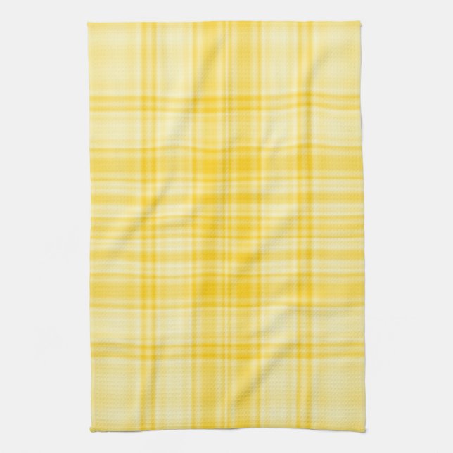 Plaid 1 - Yellow Kitchen Towel (Vertical)