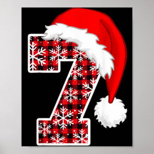 Plaid 6 7 Six Seven Meme Xmas Santa Hat Christmas Poster