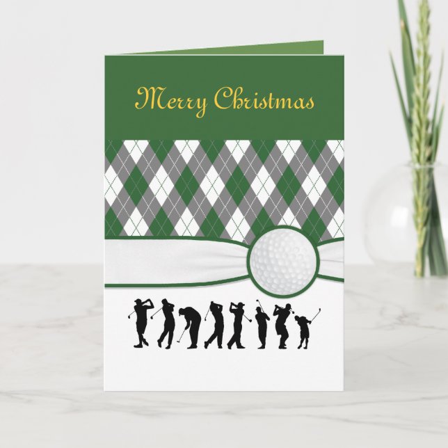 Plaid à motifs de losanges avec la carte de Noël (Devant)