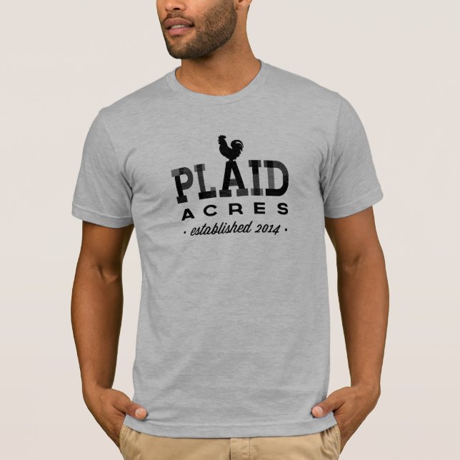 Plaid Acres - light colour tee (Front)