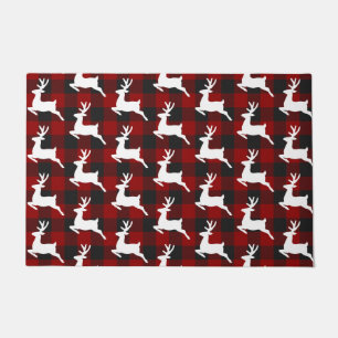 Plaid and deer  doormat
