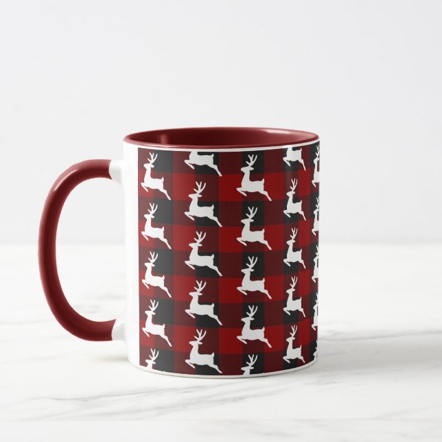 Plaid and deer  mug (Left)