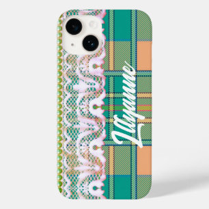 Plaid and lace iphone 5/5S wallet Case-Mate iPhone 14 Case