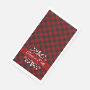 Plaid and snowflake custom napkin