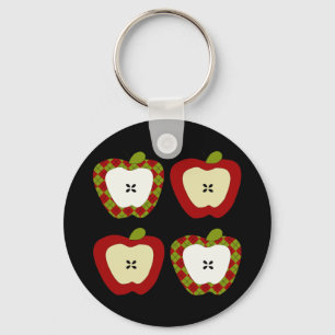 Plaid Apple Quartet Keychain