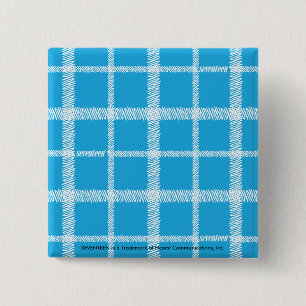 Plaid Aqua 2 Inch Square Button