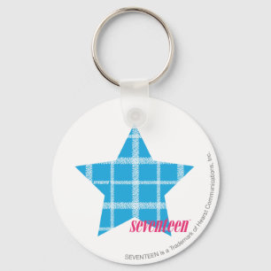 Plaid Aqua 3 Keychain
