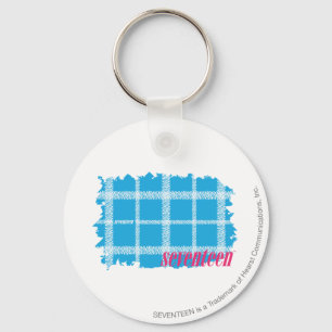 Plaid Aqua 4 Keychain
