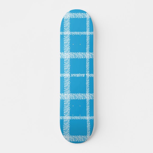 Plaid Aqua Skateboard (Front)