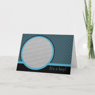 Plaid Baby Faire-part 2 (bleu)