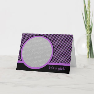 Plaid Baby Faire-part 2 (violet)