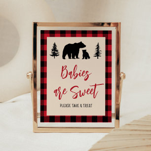 Plaid Bear Cub Lumberjack Babies are Sweet Poster