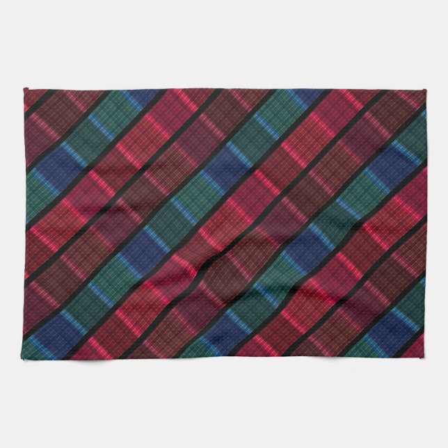 Plaid, beautiful plaid, multicolored plaid ,tartan kitchen towel (Horizontal)