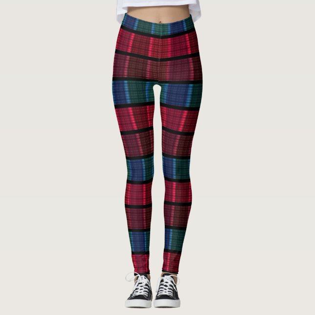 Plaid, beautiful plaid, multicolored plaid ,tartan leggings (Front)