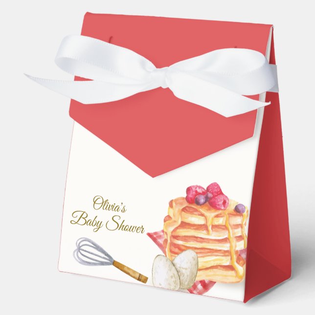 Plaid Berry Pancake Egg Whisk Brunch Baby Shower  Favor Box (Front)