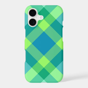 Plaid biais milieu de siècle, vert jade et turquoi