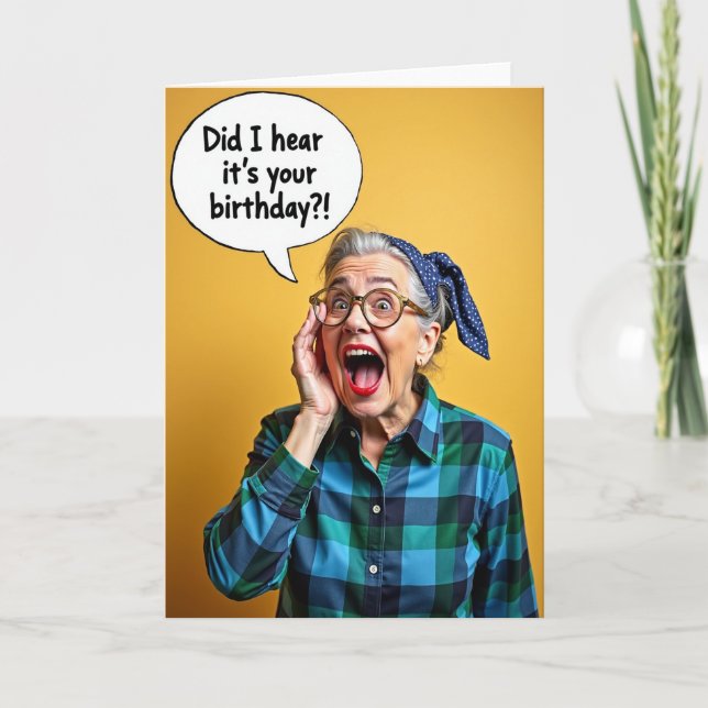 Plaid Birthday Celebration Card (Front)