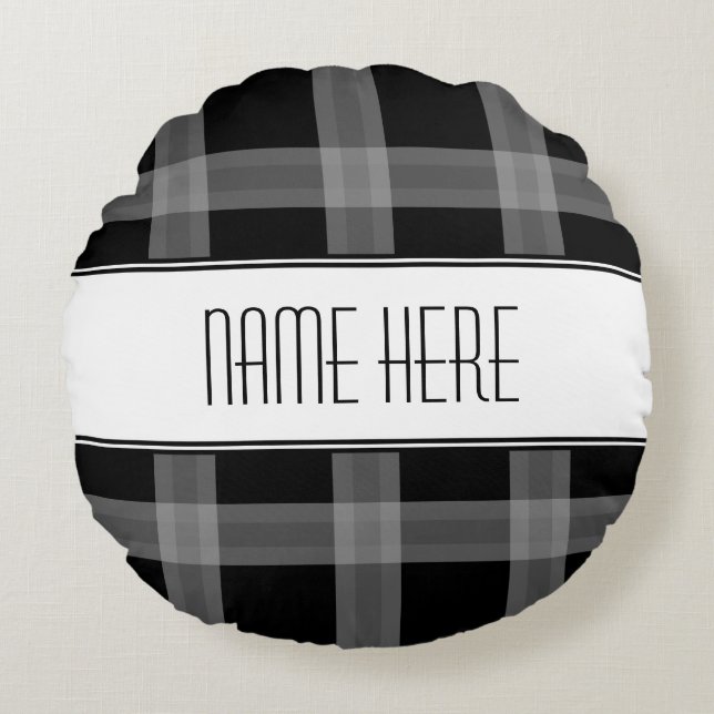 Plaid Black Custum Coussin décoratif (Devant)