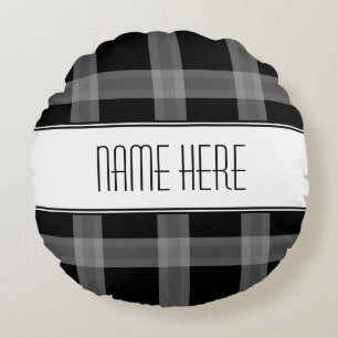 Plaid Black Custum Decorative Pillow