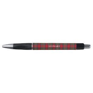 Plaid Black Red Stewart Tartan Custom Pen