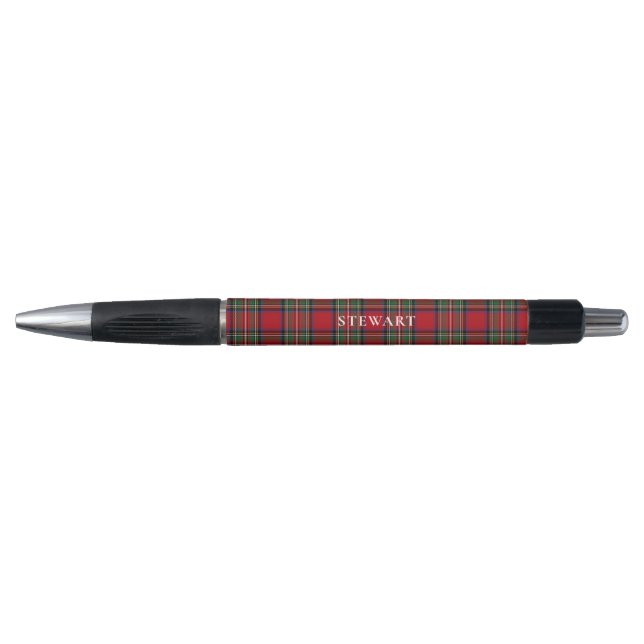 Plaid Black Red Stewart Tartan Custom Pen (Front)