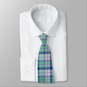 Plaid Bleu Avec Cravate Verte