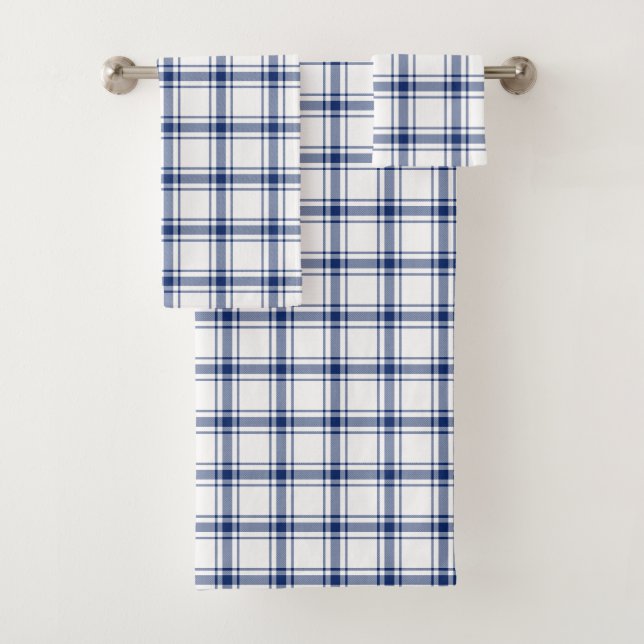 Plaid Bleu et Blanc Marin (En situation)