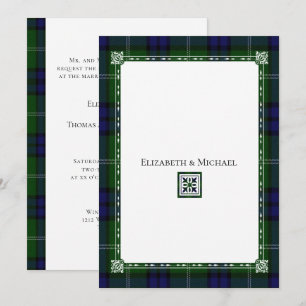 Plaid Bleu & Vert, Faire-part de mariage Tartan
