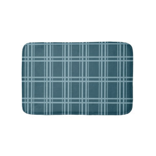 Plaid Blue Bath Mat