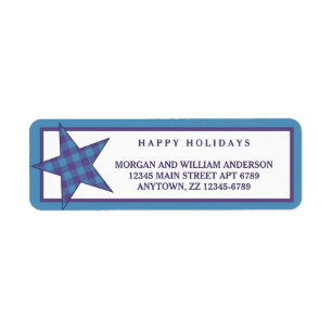 Plaid Blue Purple Modern Rustic Star Stylish