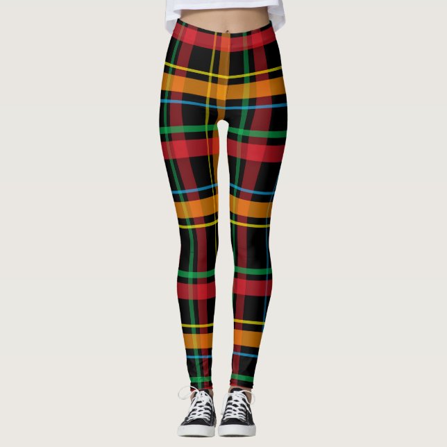 Plaid Bright Coloured Leggings (Front)