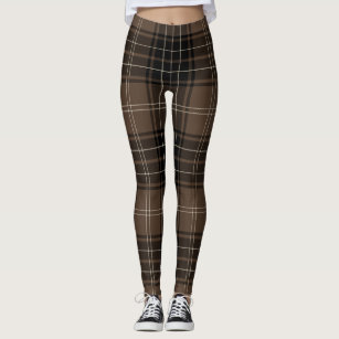 Brown Plaid Jacquard Fashion Legging