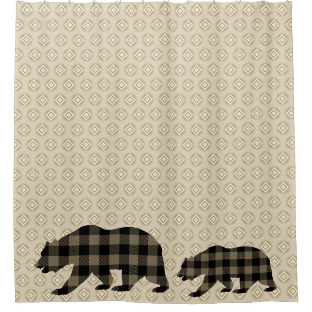 Plaid buffalo bears on diamond shape pattern (Front)